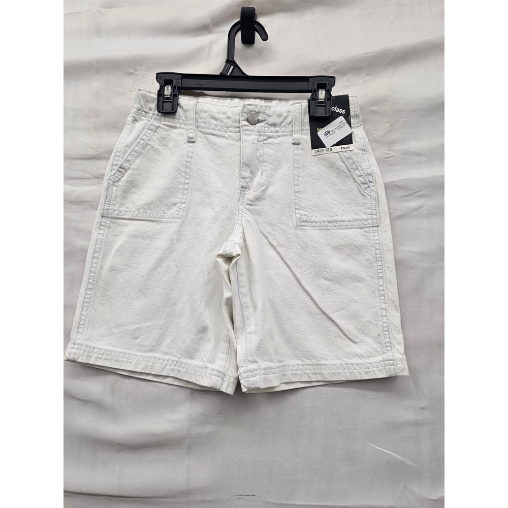 Art Class Girls Mid-Rise Denim Shorts White Cotton Blend Casual Size Medium